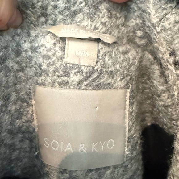 Soia & Kyo Textured Beige Gray Woolf Blemd  Coat - Picture 11 of 13